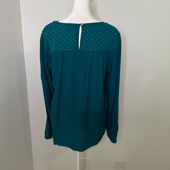 Meadow Rue Anthropologie teal long sleeve top size M - Picture 5 of 13